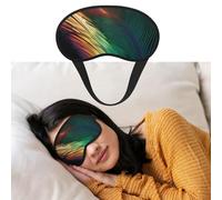 Augenmaske zum Schlafen, atmungsaktiv, lichtblockierend, Schlafmaske mit einer Feder, weich, bequem, Nacht-Augenschlaf für Männer und Frauen, Augenabdeckung für Nickerchen zu Hause