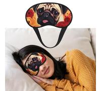 Augenmaske zum Schlafen, atmungsaktiv, lichtblockierend, Schlafmaske, Mops, Blume, Nacht, Augenbinde, weich, bequem, Nacht-Augenschutz, für Männer und Frauen, Augenabdeckung für Nickerchen zu Hause