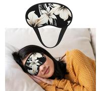 Augenmaske zum Schlafen, atmungsaktiv, lichtblockierend, Schlafmaske, schwarz-weiß, hawaiianische Blumen, Nacht-Augenbinde, weich, bequem, Nacht-Augen-Schlaf-Schattenabdeckung für Männer und Frauen