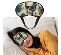 Augenmaske zum Schlafen, atmungsaktiv, lichtblockierend, Schlafmaske, Totenkopf, Blume, Nacht, Augenbinde, weich, bequem, Nacht-Augenschutz, für Damen und Herren, Augenabdeckung für Nickerchen zu