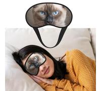Augenmaske zum Schlafen, atmungsaktiv, lichtblockierend, schöne siamesische Katze, Nacht-Augenbinde, weich, bequem, Nacht-Augen-Schlaf-Schattenabdeckung für Männer und Frauen, Augenabdeckung für