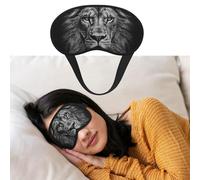 Augenmaske zum Schlafen, atmungsaktiv, lichtblockierend, Schwarz und Weiß, Löwenkopf, Nacht-Augenbinde, weich, bequem, Nacht-Augen-Schlaf-Schattenabdeckung für Männer und Frauen, Augenabdeckung für