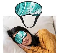 Augenmaske zum Schlafen, atmungsaktiv, lichtblockierend, türkis und weiß, Kreis, Nacht-Augenbinde, weich, bequem, Nacht-Augenschlaf für Männer und Frauen, Augenabdeckung für Nickerchen zu Hause