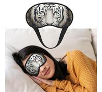 Augenmaske zum Schlafen, atmungsaktiv, lichtblockierend, weißes Tigerkopfmuster, Nacht-Augenbinde, weich, bequem, Nacht-Augenschlaf für Männer und Frauen, Augenabdeckung für Nickerchen zu Hause