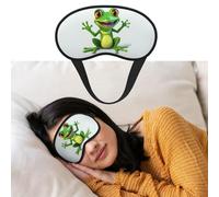 Augenmaske zum Schlafen, weicher Satin, mit elastischem Band, für Reisen, Nickerchen, Verdunkelung, Augenschutz für Damen und Herren, Grün