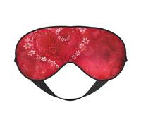 Augenmaske zum Valentinstag, rote Herz-Blumendruck, weiche Verdunkelungs-Augenmaske, Reise-Augenmaske, Seitenschläfer-Augenabdeckung, Schlaf-Augenmaske für Männer und Frauen