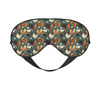Augenmasken zum Schlafen, doppelseitig, Blume, niedlicher Huhn-Druck, Schlafmasken für Damen und Herren, Verdunkelung, Augenabdeckungen für Reisen/Schlafen