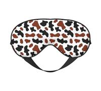 Augenmasken zum Schlafen, doppelseitig, Braun Schwarz Kuh-Druck, Schlafmasken für Damen und Herren, Verdunkelung, Augenabdeckungen für Reisen/Schlafen