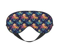 Augenmasken zum Schlafen, doppelseitig, bunt, Oktopus, niedlicher Druck, Schlafmasken für Damen und Herren, Verdunkelung, Augenabdeckungen für Reisen/Schlafen