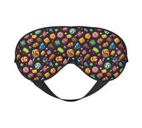 Augenmasken zum Schlafen, doppelseitig, bunt, Süßigkeiten-Druck, Schlafmasken für Damen und Herren, Verdunkelung, Augenabdeckungen für Reisen/Schlafen