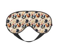 Augenmasken zum Schlafen, doppelseitig, buntes Huhn-Motiv, Schlafmasken für Damen und Herren, Verdunkelung, Augenabdeckungen für Reisen/Schlafen