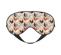 Augenmasken zum Schlafen, doppelseitig, buntes Huhn- und Pflanzendruck, Schlafmasken für Damen und Herren, Verdunkelungsaugenabdeckungen für Reisen/Schlafen