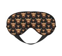 Augenmasken zum Schlafen, doppelseitig, einfacher Kuhdruck, Schlafmasken für Damen und Herren, Verdunkelung, Augenabdeckungen für Reisen/Schlafen