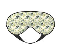 Augenmasken zum Schlafen, doppelseitig, grüne Pflanze, Kolibri-Druck, Schlafmasken für Damen und Herren, Verdunkelung, Augenabdeckungen für Reisen/Schlafen