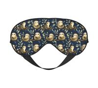 Augenmasken zum Schlafen, doppelseitig, niedliche Faultierblätter, Schlafmasken für Damen und Herren, Verdunkelung, Augenabdeckungen für Reisen/Schlafen