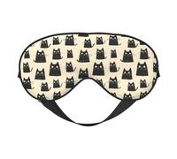 Augenmasken zum Schlafen, doppelseitig, niedliche Katzen, schwarzer Druck, Schlafmasken für Damen und Herren, Verdunkelung, Augenabdeckungen für Reisen/Schlafen