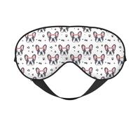 Augenmasken zum Schlafen, doppelseitig, niedliche Schleife, Mops, Schlafmasken für Damen und Herren, Verdunkelung, Augenabdeckungen für Reisen/Schlafen