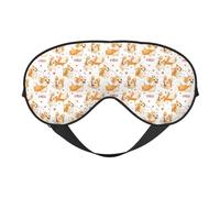 Augenmasken zum Schlafen, doppelseitig, niedlicher Corgi-Druck, Schlafmasken für Damen und Herren, Verdunkelung, Augenabdeckungen für Reisen/Schlafen
