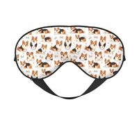 Augenmasken zum Schlafen, doppelseitig, niedlicher Corgi-Hunde-Druck, Schlafmasken für Damen und Herren, Verdunkelung, Augenabdeckungen für Reisen/Schlafen