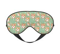 Augenmasken zum Schlafen, doppelseitig, niedlicher Corgi-Hunde-Druck, Schlafmasken für Frauen und Männer, Verdunkelungsaugenabdeckungen für Reisen/Schlafen