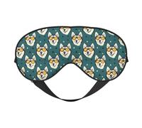 Augenmasken zum Schlafen, doppelseitig, niedlicher Husky-Druck, Schlafmasken für Damen und Herren, Verdunkelung, Augenabdeckungen für Reisen/Schlafen
