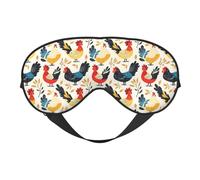 Augenmasken zum Schlafen, doppelseitig, niedliches Huhn, farbenfroher Druck, Schlafmasken für Damen und Herren, Verdunkelungsaugenabdeckungen für Reisen/Schlafen