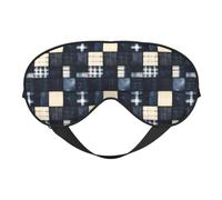 Augenmasken zum Schlafen, doppelseitig, Retro-Denim-Plaiddruck, Schlafmasken für Damen und Herren, Verdunkelung, Augenabdeckungen für Reisen/Schlafen