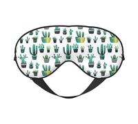 Augenmasken zum Schlafen, doppelseitig, Sukkulenten, Kaktuspflanzen-Druck, Schlafmasken für Damen und Herren, Verdunkelung, Augenabdeckungen für Reisen/Schlafen