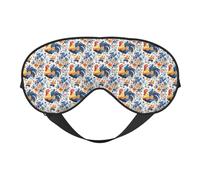 Augenmasken zum Schlafen, doppelseitig, Vintage-Blumen-Huhn-Druck, Schlafmasken für Damen und Herren, Verdunkelung, Augenabdeckungen für Reisen/Schlafen