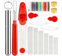 AUGSUN Nähnadeln Set,36 Stücke Nähnadeln mit Großem Öhr Edelstahl Sticknadeln Stopfnadel Stahlnadeln Tragbares Nähset für Handnähen Reparatur DIY