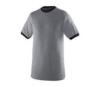 Augusta Sportswear Unisex Sportbekleidung, Ringer-T-Shirt, Athletic Heather/Schwarz, Größe L