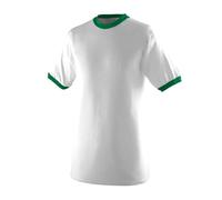 Augusta Sportswear Unisex Sportbekleidung, Ringer-T-Shirt, Weiß/Kelly, Größe M