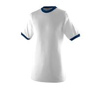 Augusta Sportswear Unisex Sportbekleidung Ringer Tee Shirt, Weiß/Marineblau, Größe M