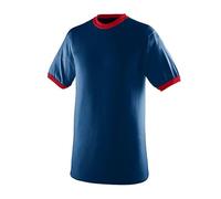 Augusta Sportswear Unisex Sports Apparel Ringer Tee Shirt, Marineblau/Rot, XL