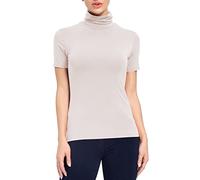 AUHEGN Damen Langarm Leicht Rollkragen Top Slim Fit Pullover T-Shirt (S-XXL), Elfenbein, Mittel
