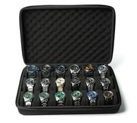 AUKURA Hartschalenkoffer für Reisen und Aufbewahrung, Aufbewahrungsbox für Uhren zur Präsentation und Organisation (gepolsterte 18 Fächer)