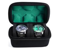 AUKURA Uhrenetui mit 2 Fächern, harte Herren-Uhren-Reise-Organizer-Box