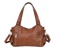 Aulenge Damen-Handtasche Retro Boxform Elegante Schultertasche Für Abend Und Verabredung Tasche Mit Kette Und Dekorativem Verschluss Ästhetisches Accessoire Braun