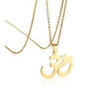 AUM/om Anhänger Halskette Goldfarbe Edelstahlkette für Frauen weiblicher Schmuck bequem und praktisch