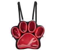 Aunewrick Ita-Tasche mit Katzenpfoten-Motiv, niedlicher Rucksack, mit transparenter Tasche, ästhetische Umhängetasche, Rot/Ausflug, einfarbig (Getaway Solids), Medium