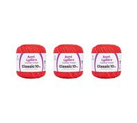 Aunt Lydia Classic Bright Coral Crochet Häkeln, 3 Stück, 350 Jahre/320 m, Baumwolle, Stärke 10, gehäkelt, 3 Stück