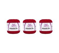 Aunt Lydia Classic Cardinal Red Crochet Häkeln, 3 Packungen mit 350 Jahren/320 m, Baumwolle, Gauge 10, gehäkelt, 3 Stück