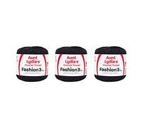 Aunt Lydia Fashion Black Crochet - 3er-Pack mit 150 m / 137 m - Baumwolle - Gauge 3 - gehäkelt