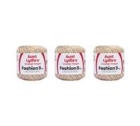 Aunt Lydia Fashion Natural Crochet - 3er-Pack mit 150 m / 137 m - Baumwolle - Gauge 3 - gehäkelt