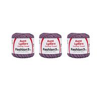 Aunt Lydia Fashion Plum Crochet Zwirn - 3er-Pack mit 150 m 137 m - Baumwolle - Gauge 3 - gehäkelt