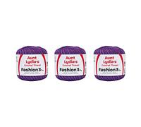 Aunt Lydia Fashion Purple Crochet - 3er-Pack mit 150 m / 137 m - Baumwolle - Gauge 3 - gehäkelt