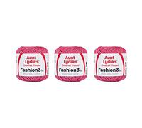 Aunt Lydia Fashion Warm Rose Häkeln - 3 Packungen mit 150 m / 137 m - Baumwolle - Gauge 3 - gehäkelt