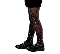 Aurellie Kinder Strumpfhose Weihnachten Sterne - Schwarz mit goldenen Glitzersternen, festliche Mädchen Strumpfhosen, Größen 4-14 Jahre (DE/NL/SE/PL, Alter, 13 Jahre, 14 Jahre, Regular, Schwarz)