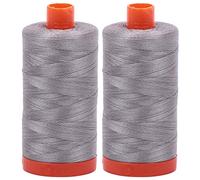 Aurifil 50 WT - Edelstahl (2620) massiv - Mako-Baumwollfaden - je 1400 m 2 Stück
