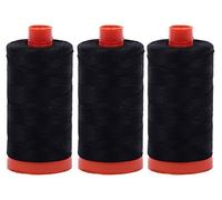Aurifil 50 WT - Schwarz, solide - Mako-Baumwollgarn - je 1400 m.